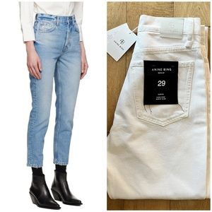NWT Anine Bing Sonya High Rise Slim Ankle Jeans